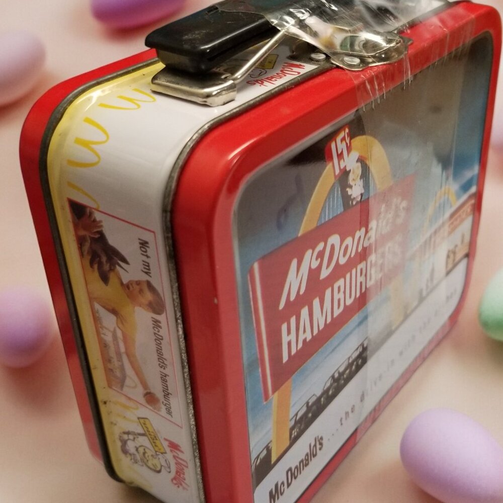 Mini Tin Lunch Box 1998 McDonald's Hamburger Golden Arches Collection Sealed - Picture 4 of 16